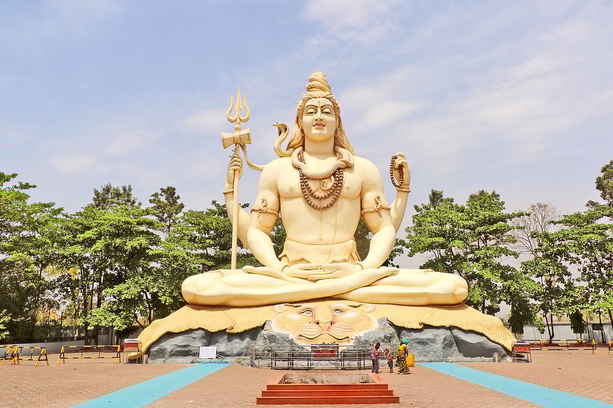 The statue of Shiva at the Kachnar City Shiva Temple is 23m tall