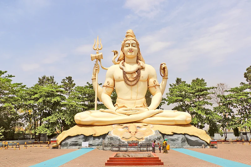 The statue of Shiva at the Kachnar City Shiva Temple is 23m tall