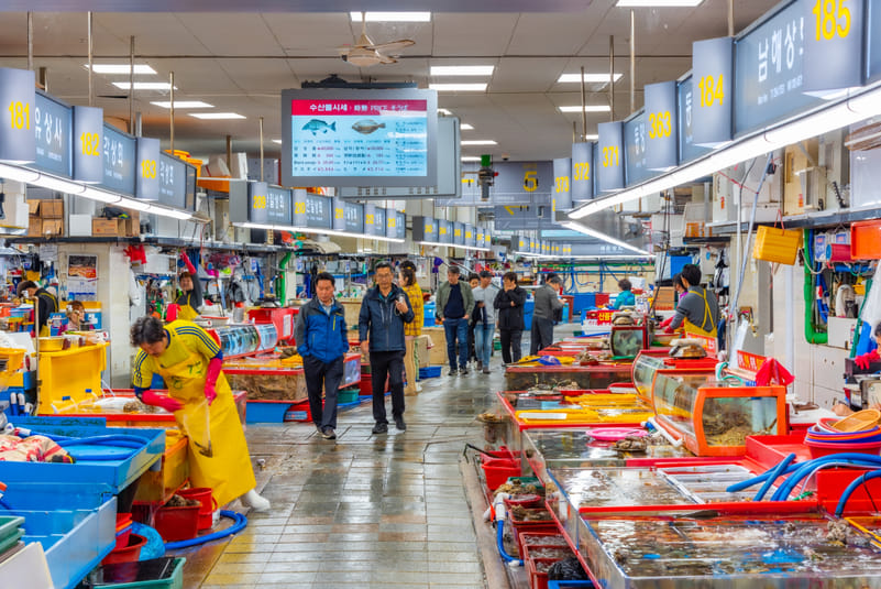 The Jagalchi Market is one of the largest seafood markets in Asia