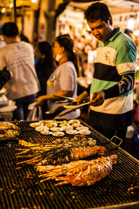Grilled lobster at a street food stall inside the Hua Hin Night Market