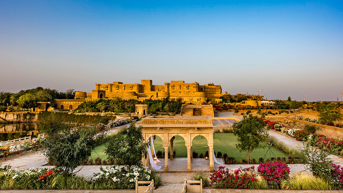 Suryagarh is an enchanting luxury resort has beautiful courtyards and grand Rajasthani architecture