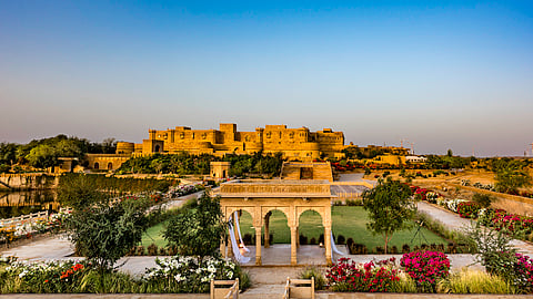 Suryagarh is an enchanting luxury resort has beautiful courtyards and grand Rajasthani architecture