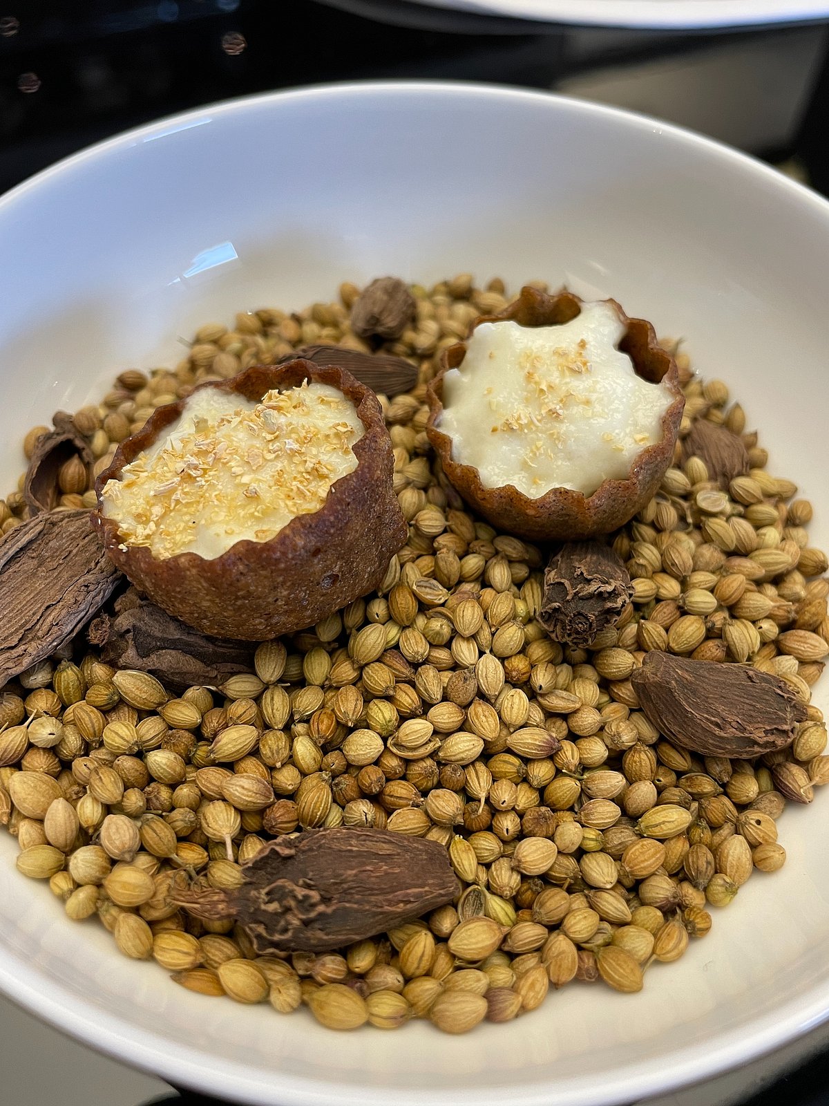 Textures of Cauliflower. The dish featured cauliflower in pureed and fried form. 