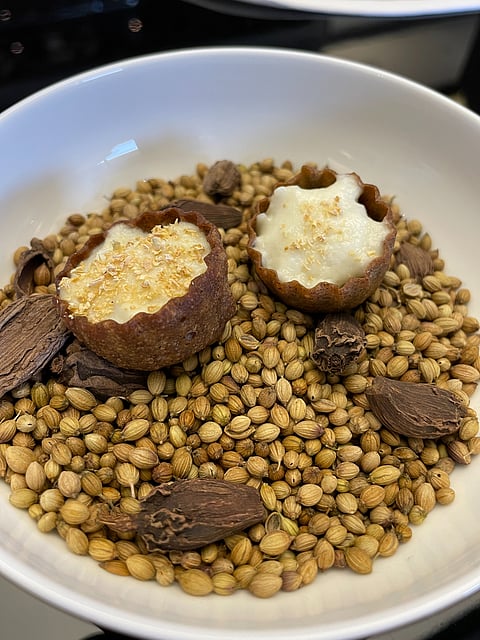Textures of Cauliflower. The dish featured cauliflower in pureed and fried form. 