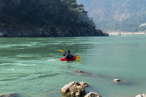 Kayaking on the Ganges provides a challenging yet tranquil workout