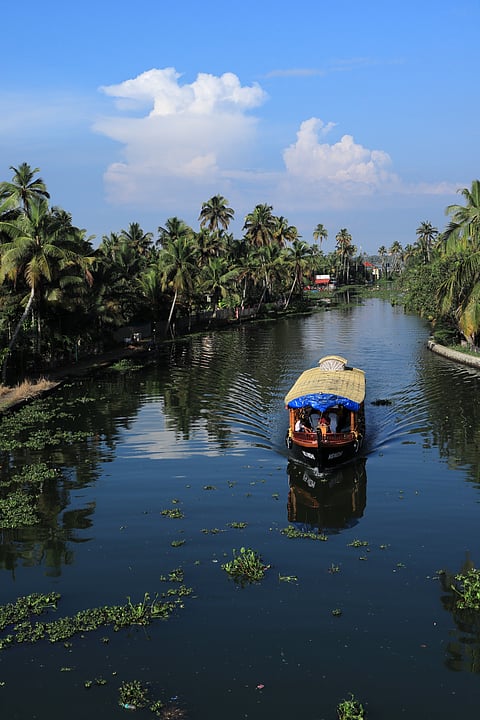 A traditional houseboat in Alappuzha