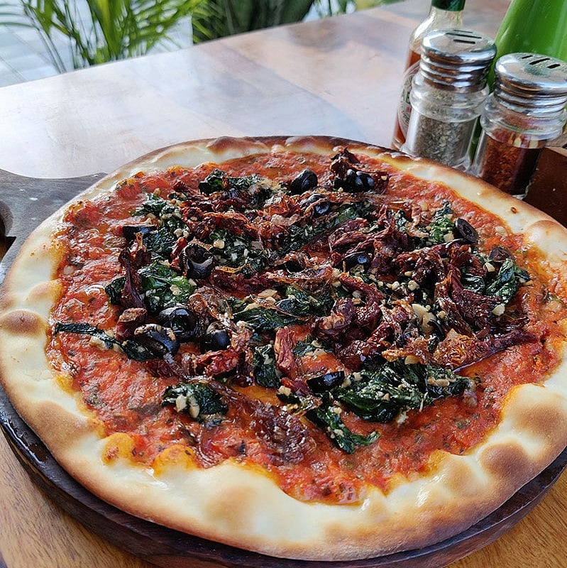 / A pizza at Roys Pizzeria