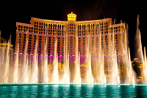 Bellagio Fountain Show at Night