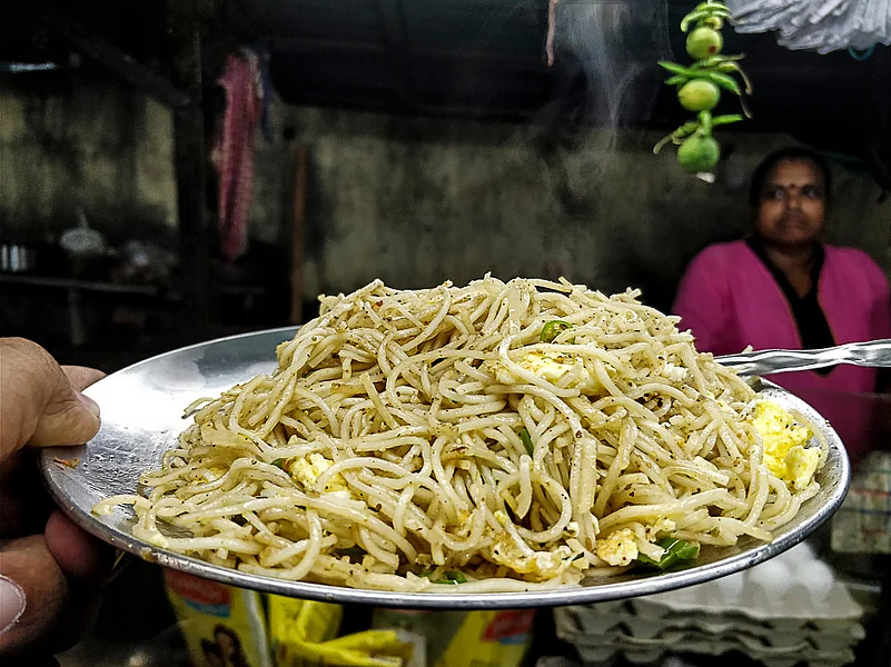 At a roadside Chowmein stall