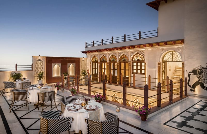 The rooftop at the Haveli Dharampura