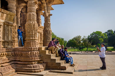 Sharad Raval/Shutterstock : Visitors at Sun Temple, Modhera