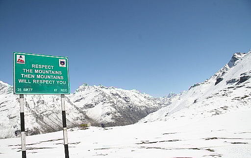 At the top of Rohtang Pass