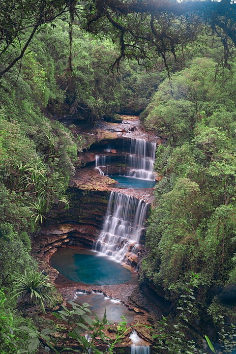 A stunning view of the famous Wei Sawdong tourist attraction in Cherrapunji