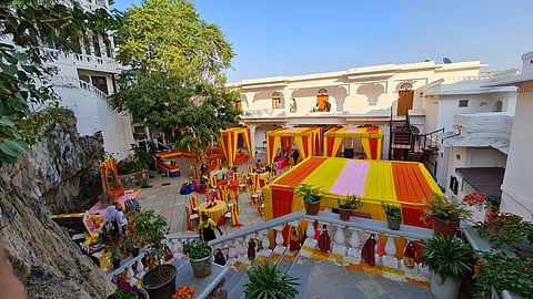 A wedding function at the Amet Haveli