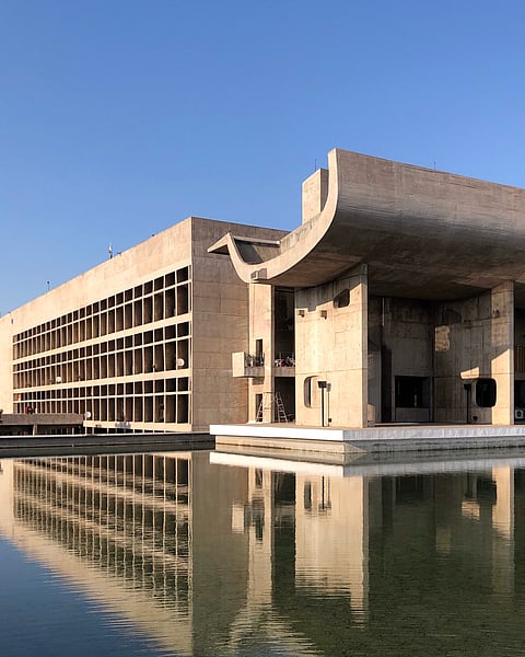 Brutalist architecture at Palace of Assembly, Capitol Complex, Chandigarh