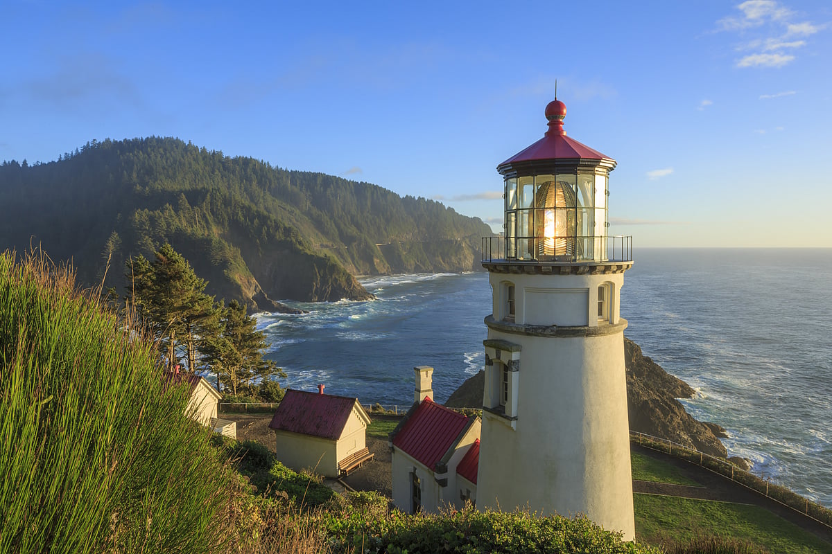 Located 20km north of Florence, the Heceta Head Lighthouse is named after the Spanish explorer Bruno de Heceta