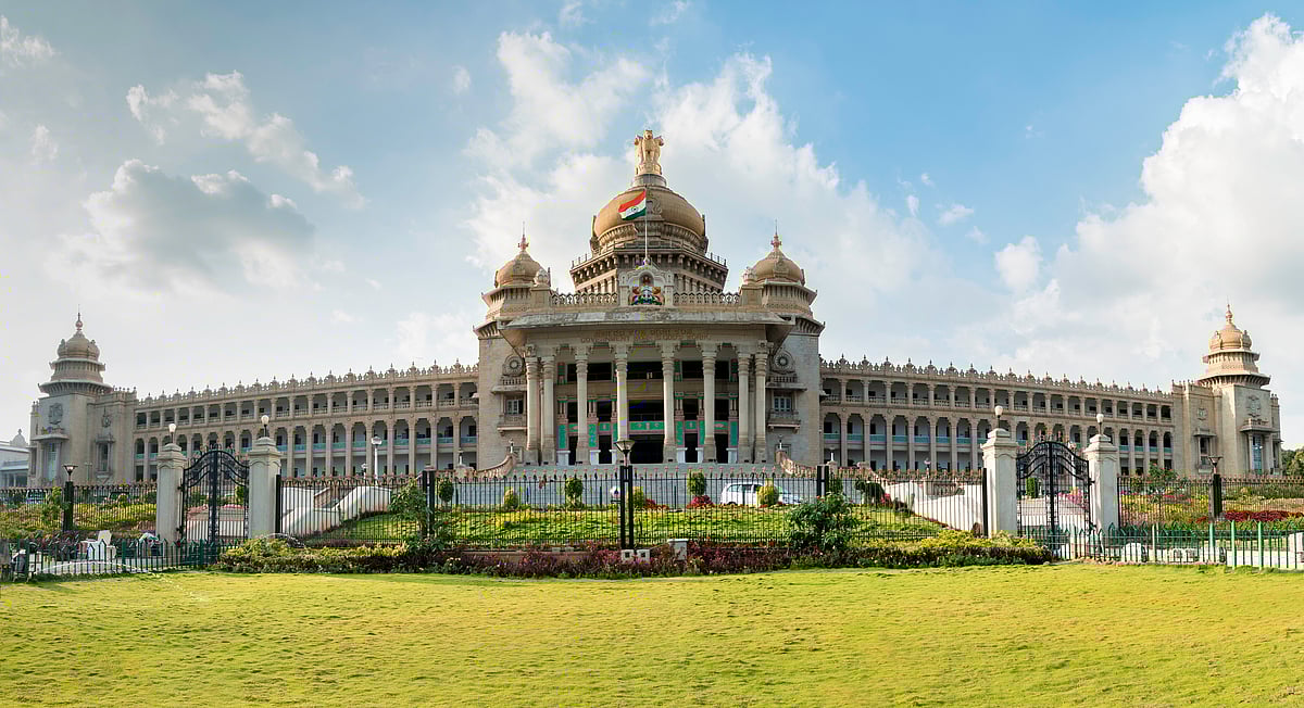 Shutterstock : A view of the magnificent Bangalore VIdhan Soudha