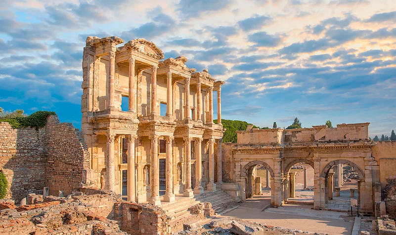 The Library of Celsus in the ancient Greek town of Ephesus