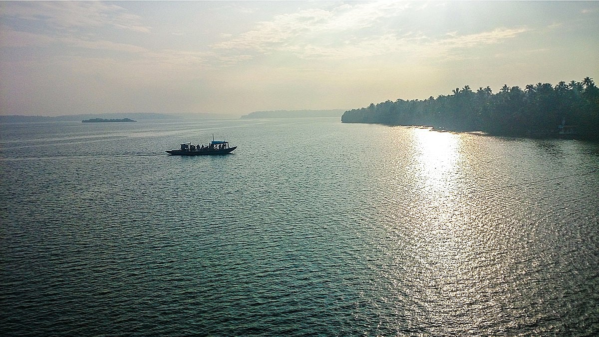 The vast Ashtamudi Lake in Kollam