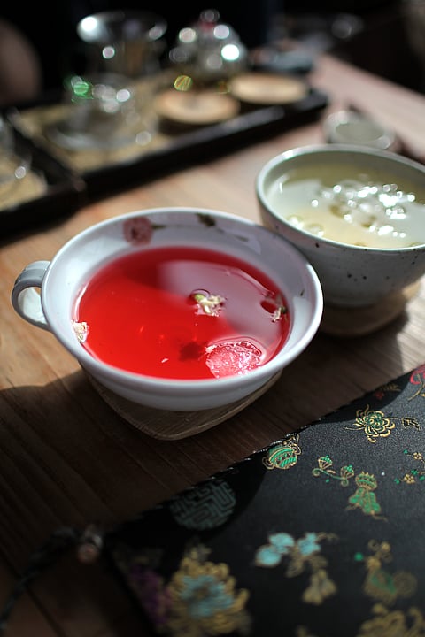 Omija Tea & Yuzu Tea served on a bowl