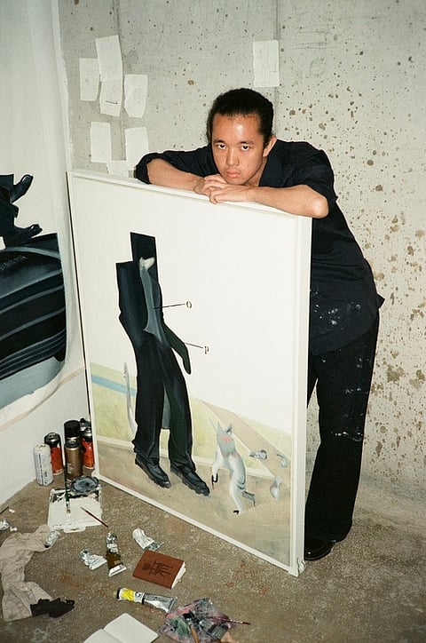 Emerging young artist Yutaro Inagaki will conduct a live performance of his painting at the HÔTEL Onitsuka Tiger