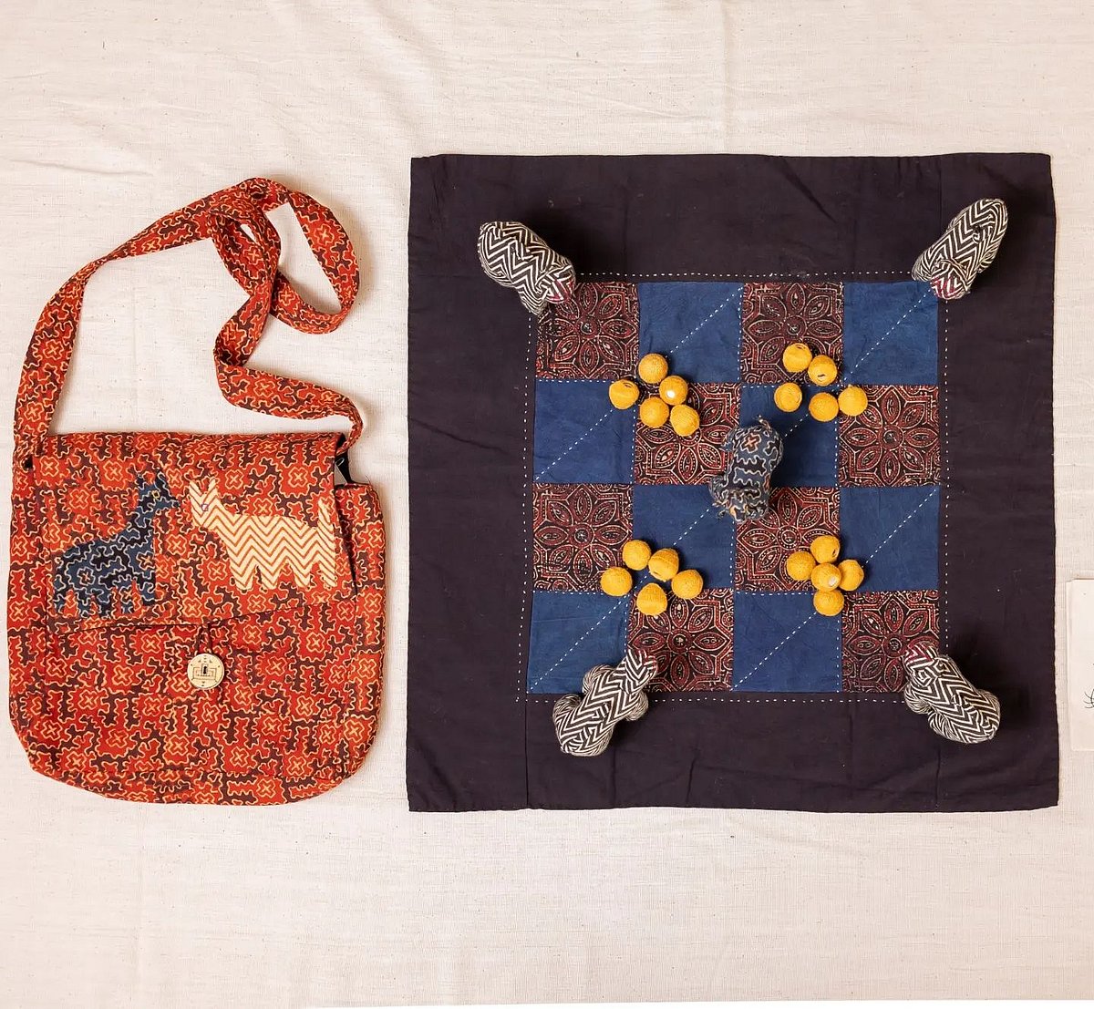 The vagh aur bakri board game can be played with a simple pattern etched on the ground. Stones can serve as playing pieces