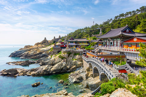 The Haedong Yonggungsa Temple is popular with sightseers