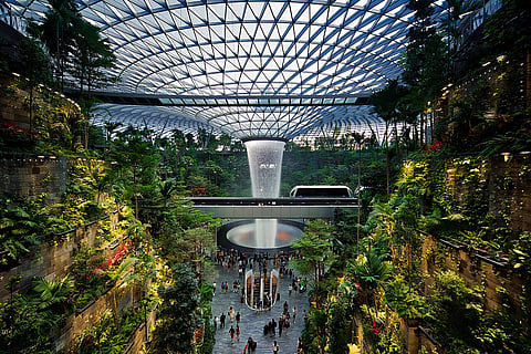 The Rain Vortex inside Changi Airport