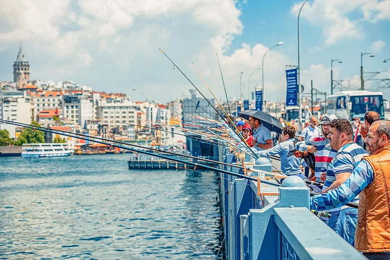 Fisherfolk at the Galata Bridge