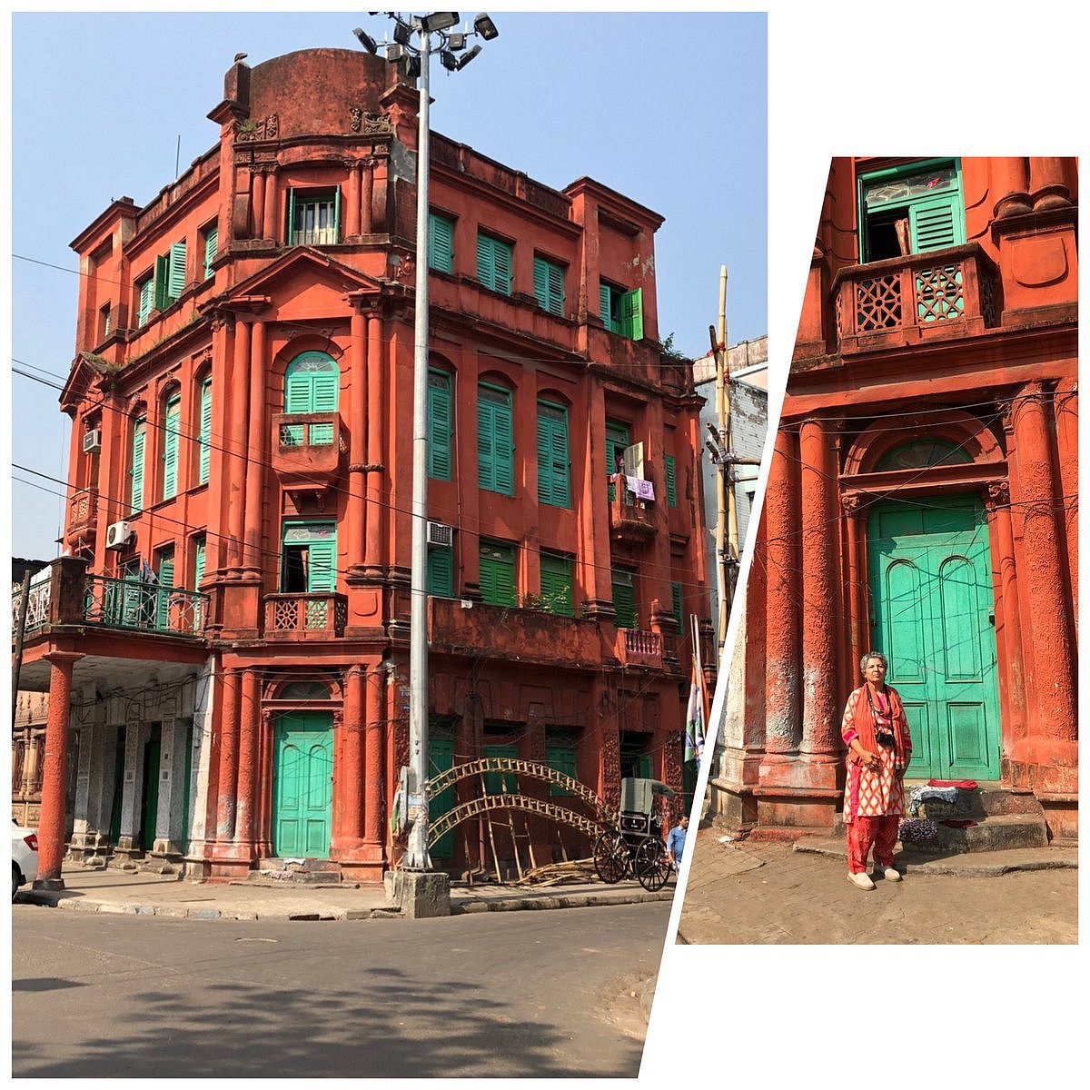 Author Rana Safvi in front of Ghalibs house in Kolkata 