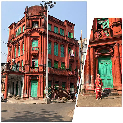 Author Rana Safvi in front of Ghalib's house in Kolkata
