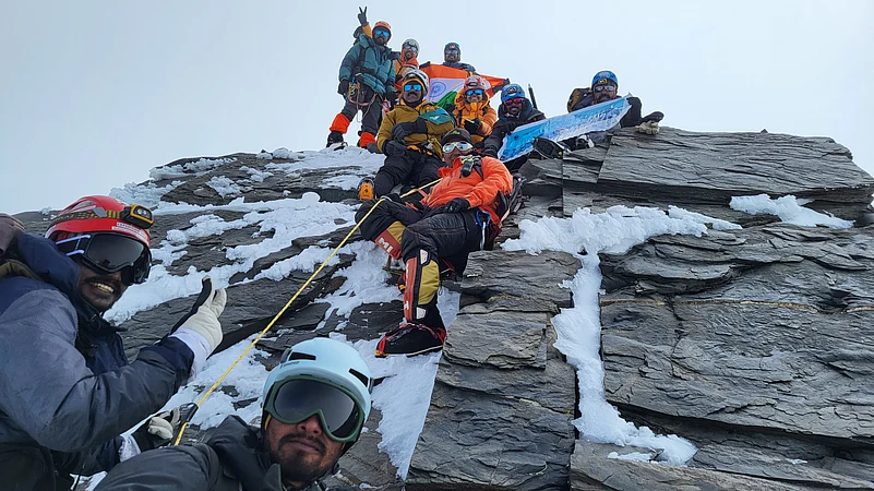 The team summits the Gupt Parvat
