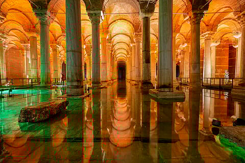 The Basilica Cistern is the largest of several hundred ancient cisterns that lie beneath Istanbul