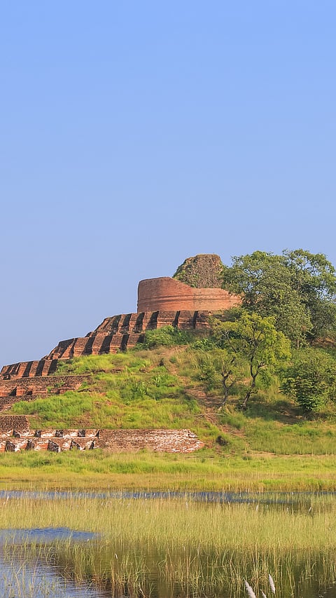 A view of the Kesaria Stupa