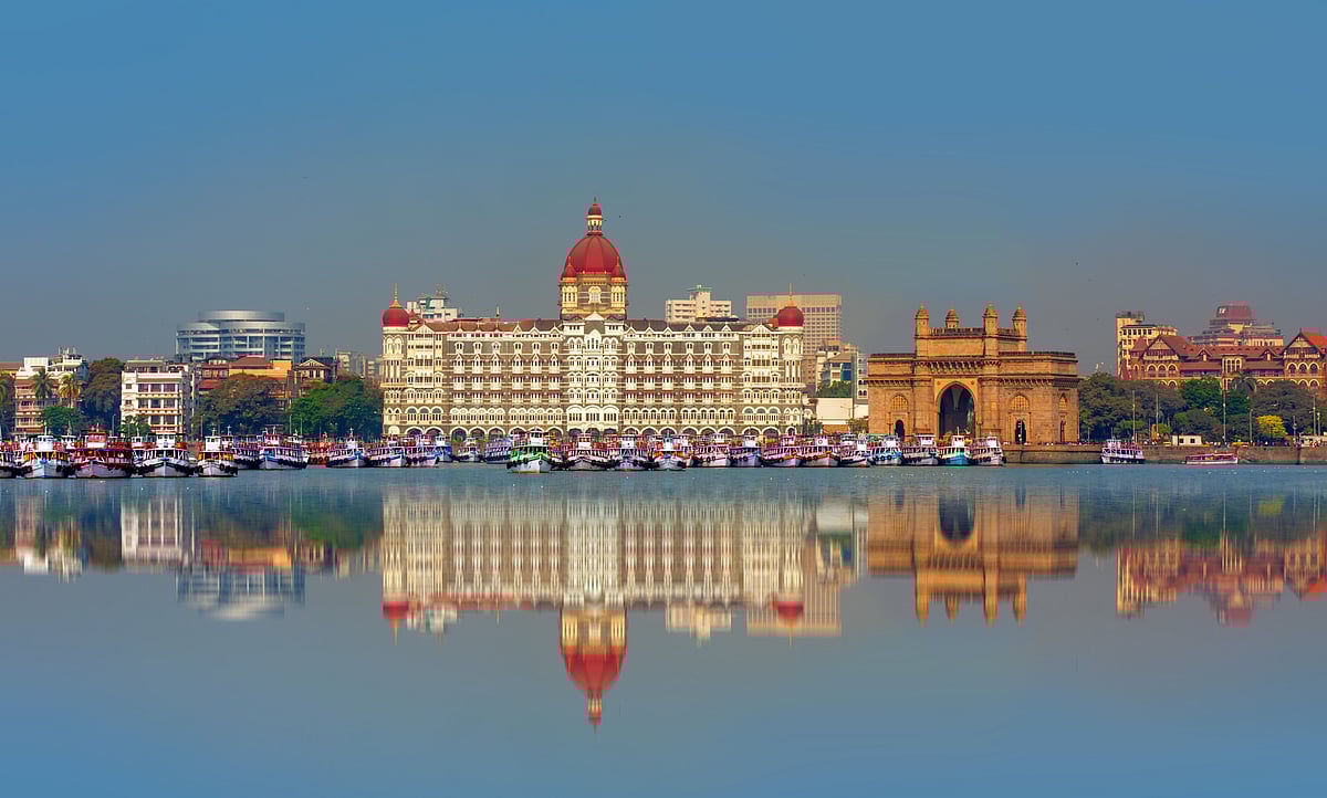 muratart/Shutterstock : The Gateway Of India (right) and the Taj Mahal Palace Hotel (centre) in Mumbai