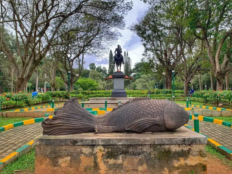 A fish statue at Cubbon Park