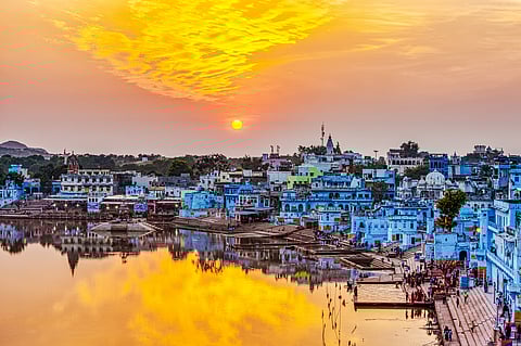 Pushkar Lake at sunset