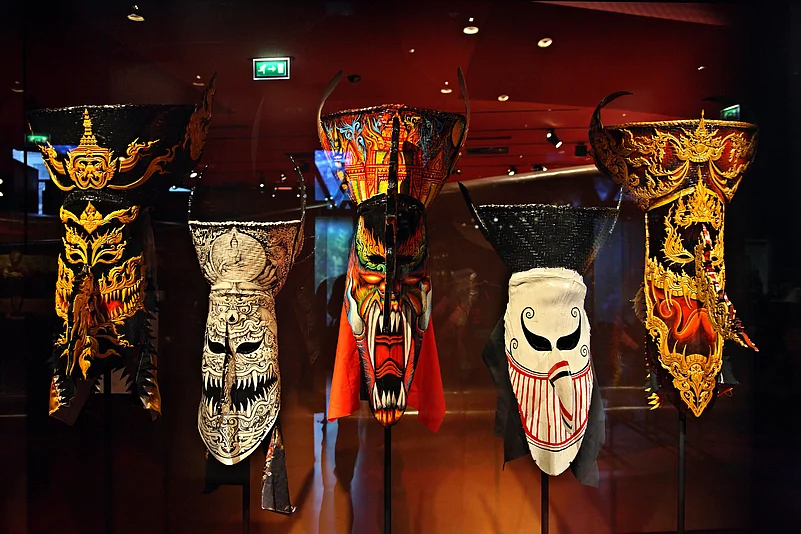 Traditional masks from Thailand at the Musée du Quai Branly