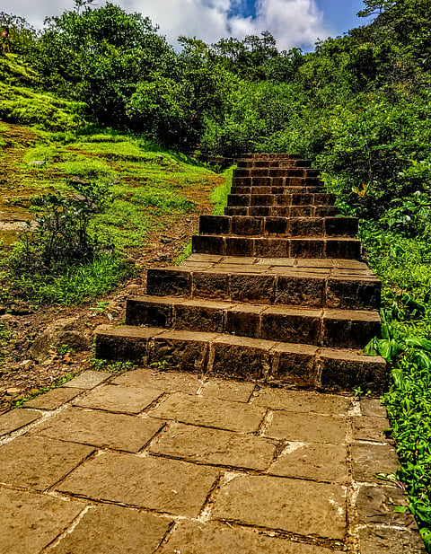Steps leading to Rajmachi Fort