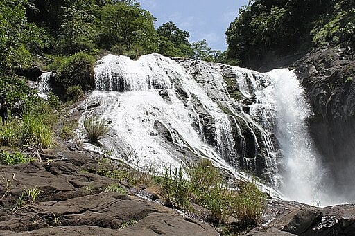 Karuvara Waterfall in the buffer zone of the park