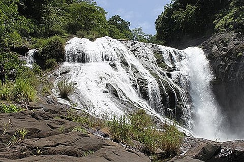 Karuvara Waterfall in the buffer zone of the park