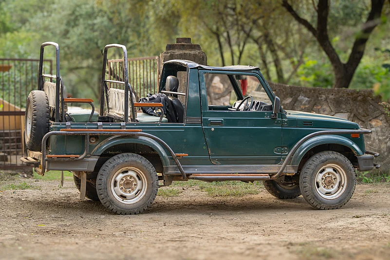 A jeep used for safaris in Sariska Tiger Reserve