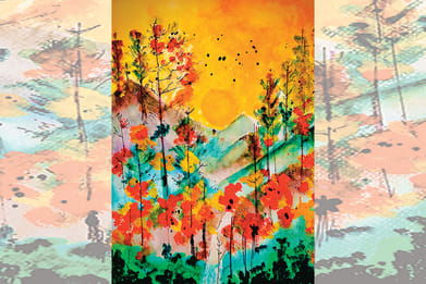 Authors illustration of the Norwegian landscape