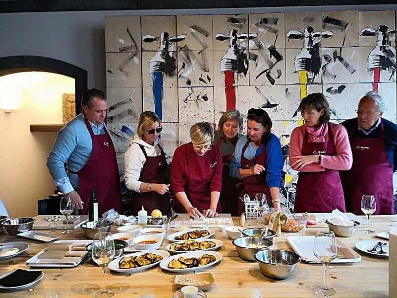 Cooking with a Sicilian chef as part of a food trip
