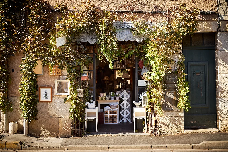 Explore the charm of roadside Provencal shops in Cotignac