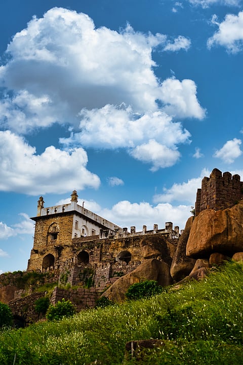 A view of the Golconda Fort ruins in Hyderabad