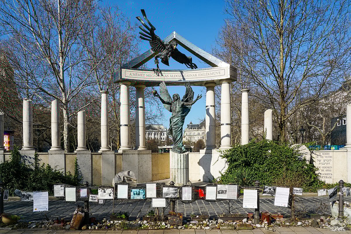 Liberty Square, which has several controversial monuments, including the German Occupation memorial and the Soviet War memorial