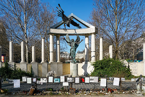 Liberty Square, which has several controversial monuments, including the German Occupation memorial and the Soviet War memorial