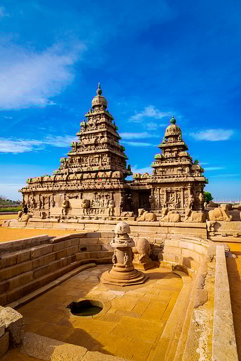 Shore Temple, a World Heritage Site in Mahabalipuram