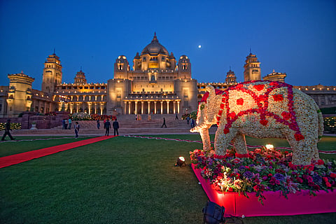 Umaid Bhawan decorated for a grand wedding